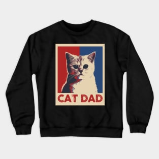 Cat Dad Pop Art Style Crewneck Sweatshirt